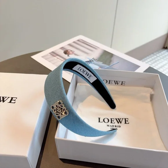 Loewe Denim Blue Headband and Hair Clip - Picture 1 of 7